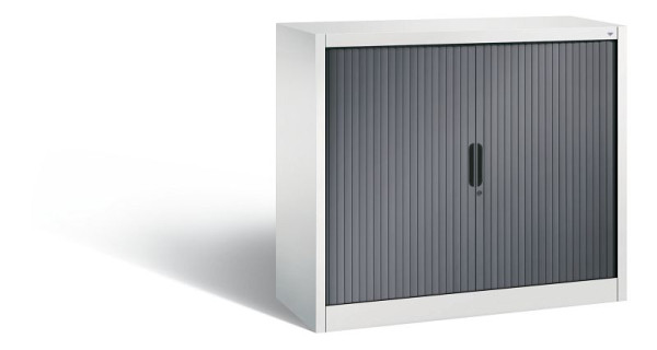C+P Sideboard mit Rollladen Omnispace, H1030xB1200xT420mm, Farbe: Grau/Schwarzgrau, Griffmulde, 2 OH, 3243-00 S10167