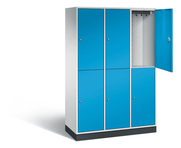 C+P Spind doppelstöckig XL Intro, H1950xB1220xT490mm, Farbe: Lichtgrau / Lichtblau, 8270-302 S10017