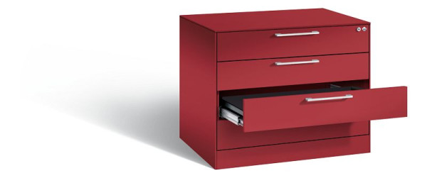 C+P Karteischrank Asisto, H710xB800xT600mm, Farbe: Rubinrot, Bügelgriff, 146273-424 S10012