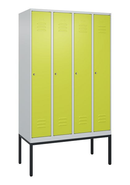 C+P Umkleidespind Classic PLUS, Gestell, 4 Abteile, 2120x1200x500mm, 7035/0024, Zylinderschlösser, 0800307-40 S10025