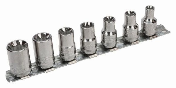 Bahco Steckschlüssel-Satz 3/8", 7400TORX-E auf Klemmleiste, 7-teilig, 7400TORX-ER/S7