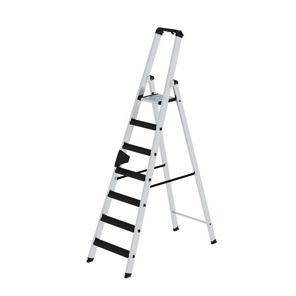 Munk Günzburger Steigtechnik Stufen-Stehleiter einseitig begehbar mit clip-step relax 7 Stufen, 042107