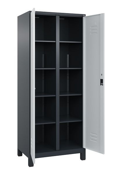 C+P Wäsche-Spind Classic PLUS, Füße, 2 Abteile, 1950x800x500mm, 7016/7035, Verschluss Zylinderschloss, 080012-22B S10028
