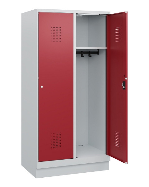 C+P Spind Evolo PLUS, Sockel, 2 Abteile, 1630x800x500mm, 7035/3003, Zylinderschloss, 0490205-22 S10026