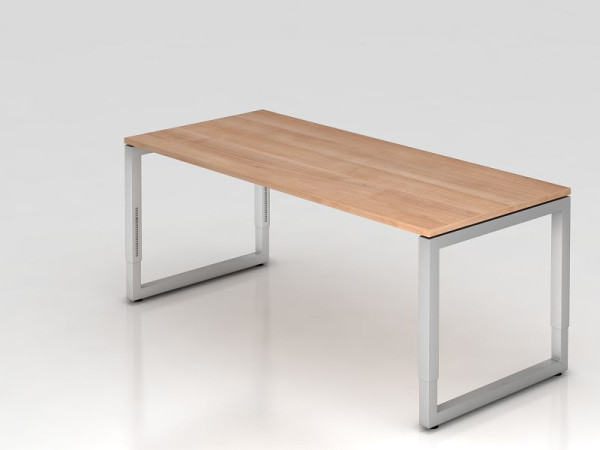 Hammerbacher Schreibtisch O-Fuß eckig 180x80cm Nussbaum, Rechteckform mit schwebender Tischplatte, VRS19/N/S