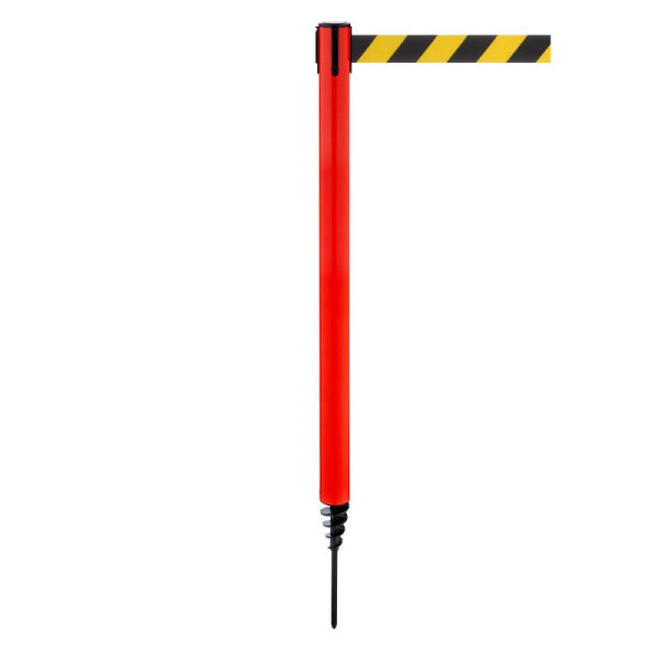 Stein HGS Personenleitsystem -P-Line Outside-, rot, schwarz/gelb diagonal (schraffiert), mit Gurtendstück (Standard), 37687-1301