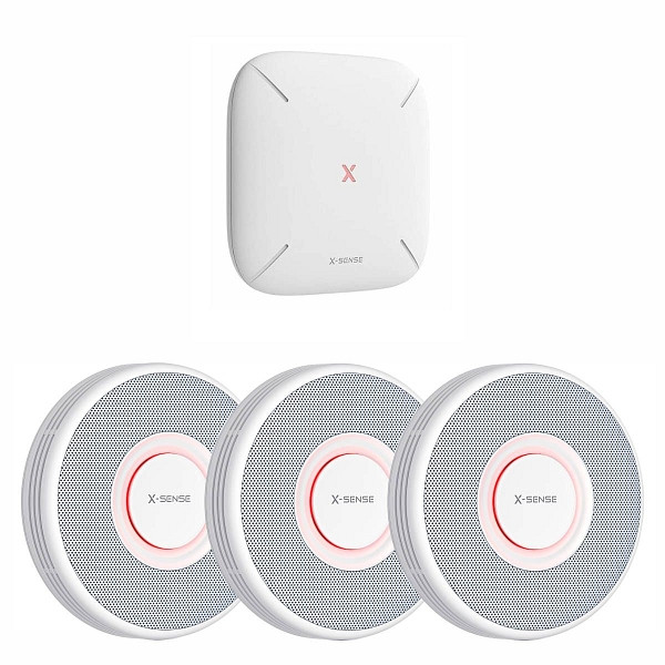 X-Sense XS0B-MR31 RF-Rauchmelder-Set mit WLAN-Basisstation SBS50 und 3x Smart-Rauchmelder XS0B-MR, xs0b31