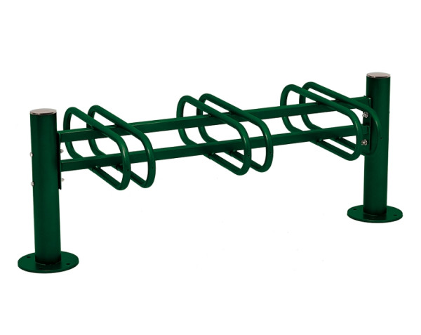 Procity Fahrradständer 3 Plätze, gebürsteter Edelstahl, Doppelseitig, RAL 6005, 207353.6005