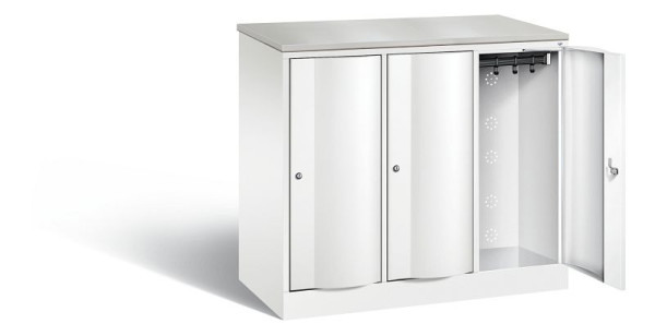 C+P Garderobenschrank Resisto, H1077xB1148xT540mm, Farbe: Verkehrsweiß, 8271-372 S10109