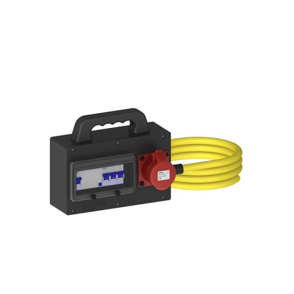 ELSPRO Vollgummi-Sicherheitsverteiler HILDEN, Stecker: 3 m CEE 400 V 32 A, Ausgang: 1 CEE 400 V, 1353130