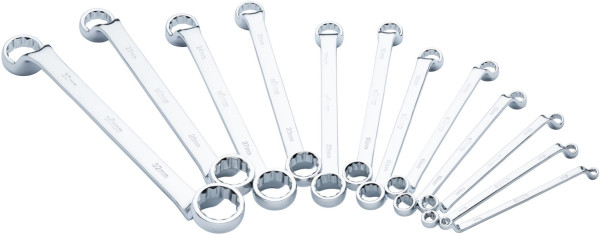 VIGOR Doppel-Ringschlüssel Satz, Außen Doppelsechskant Profil, 12-teilig, 6 x 7 – 30 x 32 mm, Anzahl Werkzeuge: 12, V7750/12