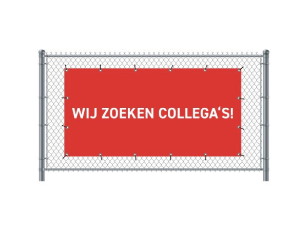 Showdown Displays Zaun-Banner 200 x 100 cm Wir Stellen Ein Holländisch Rot, FBG200-100-I725