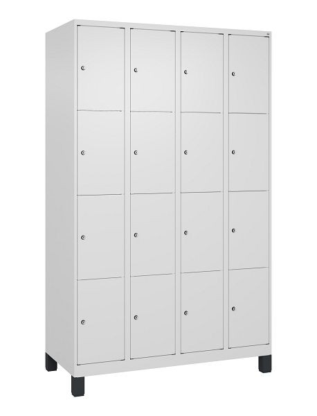 C+P Schließfachschrank Classic PLUS, Füße, 4 Abteile mit je 4 Fächern, 1950x1200x500mm, 9016/9016, 080010-404 S10014