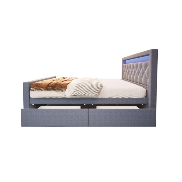 HOME DELUXE Polsterbett VELARA 180x200 cm Dunkelgrau, 54063