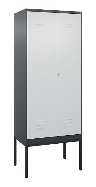 C+P Umkleidespind Classic PLUS SW, Gestell, 2 Abteile, 2120x800x500mm, 7016/7035, Zylinderschloss, 0800327-22 S10028