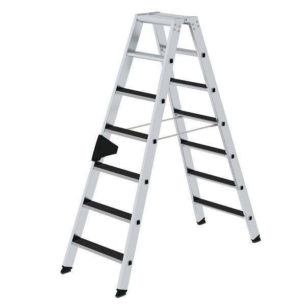 Munk Günzburger Steigtechnik Stufen-Stehleiter beidseitig begehbar mit clip-step R 13 2x7 Stufen, 041640