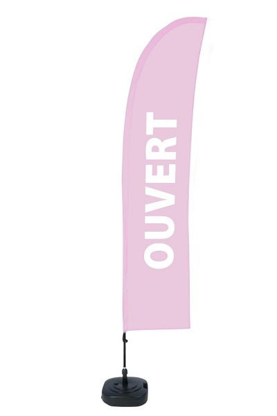 Showdown Displays Beach Flag Budget Wind Komplettset Geöffnet Pink Französisch ECO, BFBL-WT21-17-I489ECO