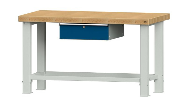 ANKE Werkbänke Arbeitstisch, Modell 101 VS, 1500 x 800 x 865 mm, RAL 7035/5010, BMP 65 mm, 320.052