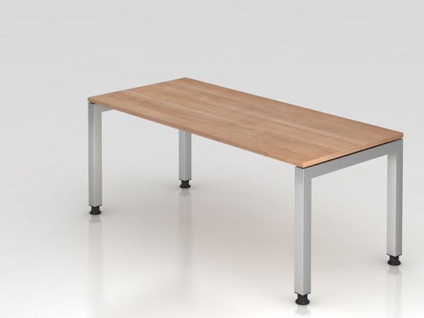 Hammerbacher Schreibtisch U-Fuß eckig 180x80cm Nussbaum, Rechteckform, schwebende Platte, VJS19/N/S