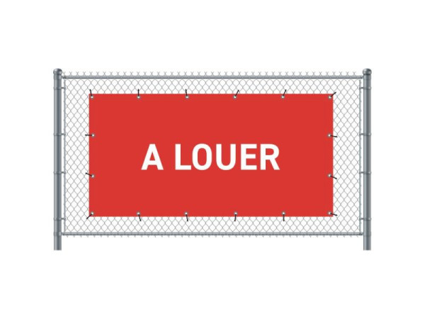 Showdown Displays Zaun-Banner 200 x 100 cm Zu Vermieten Französisch Rot, FBG200-100-I767