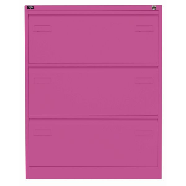 Bisley LIGHT Hängeregistraturschrank LIGHT, doppelbahnig, 3 HR-Schubladen, 681 fuchsia, CDF3681