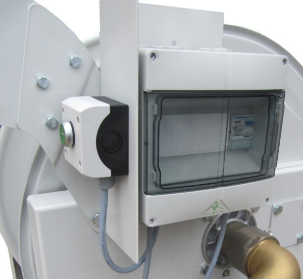 Ebinger Steuerbox für SM 700-230, mit EIN - AUS Tastes, NOT-Aus, FI-Schutzschalter, 5m Anschlußkabel mit Schukostecker, (Nicht ATEX-Kompatibel), 6.000.003