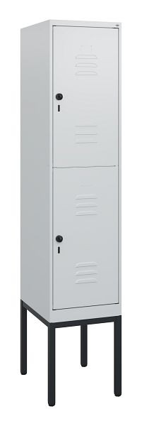 C+P Doppelstöckiger Spind Classic PLUS, Gestell, 1950x400x500mm, 7035/7035, Drehriegel, 0803305-12 S10009