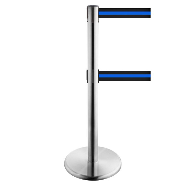 Stein HGS Personenleitsystem -P-Line Duo-, Edelstahl, schwarz/blau/schwarz waagerecht (gestreift), mit Sicherheitsverschluss (selbstlösend), Gurtlänge: 2 x 2,3 m, 36402-1003