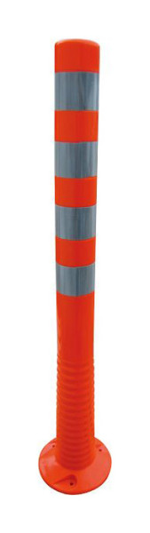Schake Flexipfosten rot weiß reflektierender Streifen Ø 80 mm, Höhe 1000 mm Ø 80 mm, PUR, 4 reflektierende Streifen, inkl. 3 Schrauben und Dübel, 412211