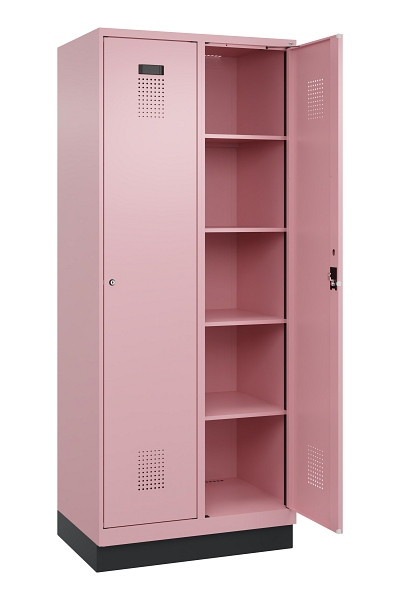 C+P Wäsche-Spind Evolo PLUS, mit Sockel, 2 Abteile, 1950x800x500mm, 3015/3015, Verschluss Zylinderschloss, Ablageböden 8, 049020-22B S10051