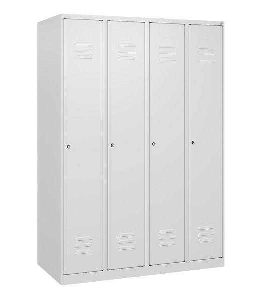 C+P Umkleidespind Classic PLUS mit Mitteltrennwand, 4 Abteile, 1700x1200x500mm, 9016/9016, Zylinderschlösser, 0800007-40F S10025