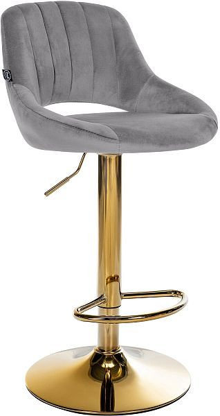CLP Barhocker Milet Samt gold, dunkelgrau, 327405, 4255716377069
