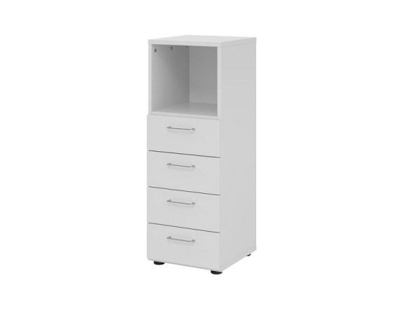 Hammerbacher Schubladenschrank 3OH, 4 Schübe 934S4 BS, Korpus: Grau / Front: Grau, 40x41,7x110 cm (BxTxH), 4 Schubkästen, Metallgriff BS, V934S4/5/5/BS