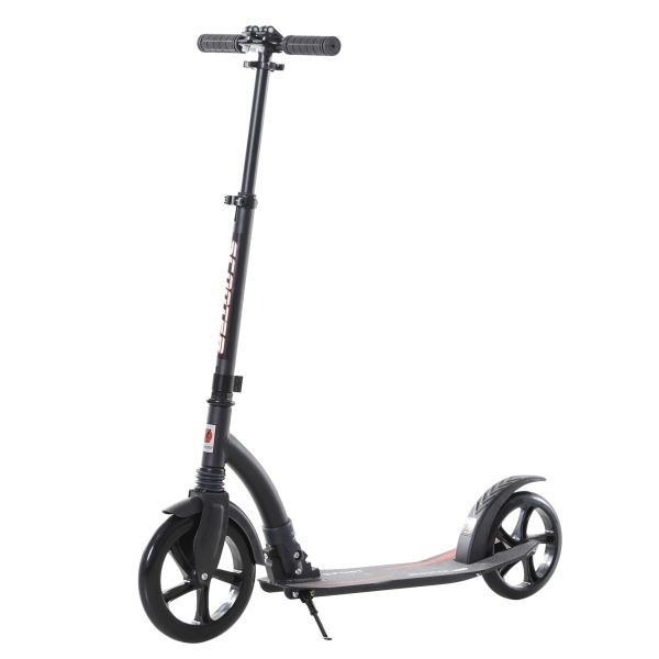 HOMCOM Kinderscooter Kickscooter mit Stoßdämpfung Tretroller Schwarz 92,5 x 37,5 x 87-101,5 cm, AA1-072BK