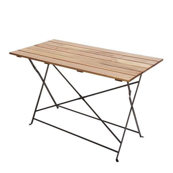 Mendler Biergartentisch HWC-J40, Klapptisch Gartentisch, Gastronomie-Qualität Akazie 120x60cm, naturfarben, 77438