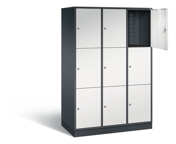 C+P XL-Schließfachschrank Intro, H1950xB1220xT590mm, Farbe: Schwarzgrau / Lichtgrau, 8370-303 S10066
