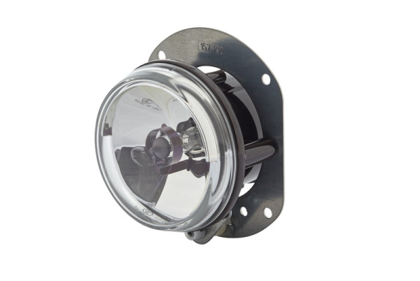 HELLA Halogen/FF-Nebelscheinwerfer, 12V, rund, Einbau, SAE/ECE-R19, glasklare Streuscheibe, Lichtscheibenfarbe: transparent, links/rechts, 1N0 008 582-001