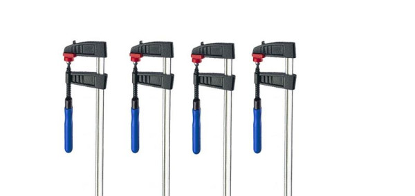 VaGo-Tools Schraubzwinge 200 x 50 mm Leimzwinge Klemmzwinge Einhandzwinge, VE: 4 Stück, 200-002x4_hv