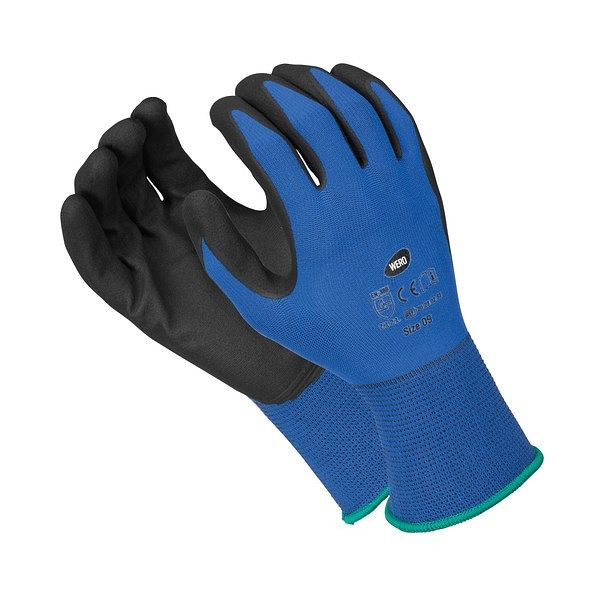 WERO Feinstrickhandschuh Manta, Größe 6, blau/schwarz, VE: 10 Paar, 20230260