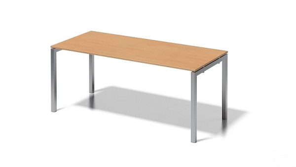 Bisley Cito Schreibtisch, 730 mm höhenfixes U-Gestell, H 19 x B 1800 x T 800 mm, buche/silber, DUF1808BC355