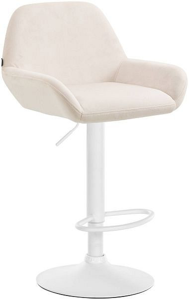 CLP Barhocker Braga Samt weiß, creme, 320909, 4251756478971