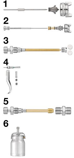 Prevost Sauglackierpistole für Lackierarbeiten, Ø Düse= 2 mm, blau, CAR S03