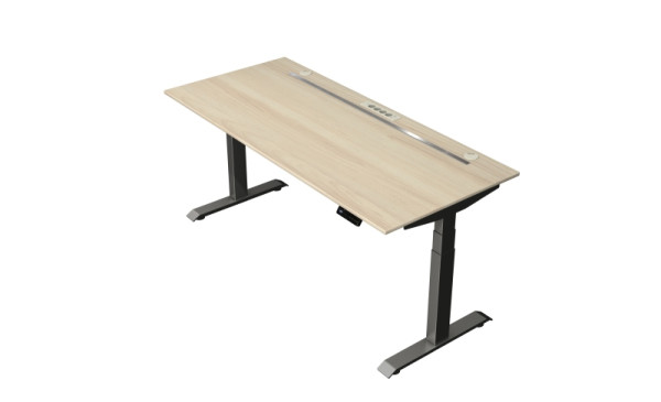 Kerkmann Steh-/Sitztisch Move boost 4 1800 X 800 elektrisch höhenverstellbar von 640-1290 mm, Anthrazit/Ahorn, 10440750