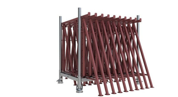 Schake Faltgerüstbockset bestehend aus: 1 x Lager und Transportpalette, 10 x Faltgerüstbock 2Compact S 1200", 10123S-SET2