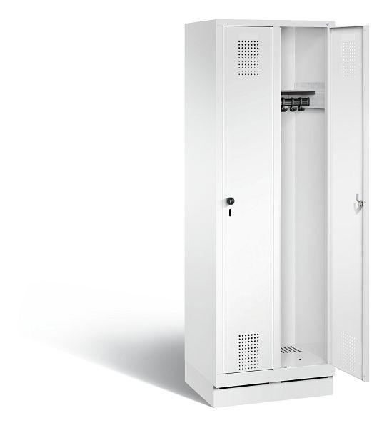 C+P Garderobenschrank Evolo, H1800xB610xT500mm, Farbe: Verkehrsweiß, 48020-20 S10865