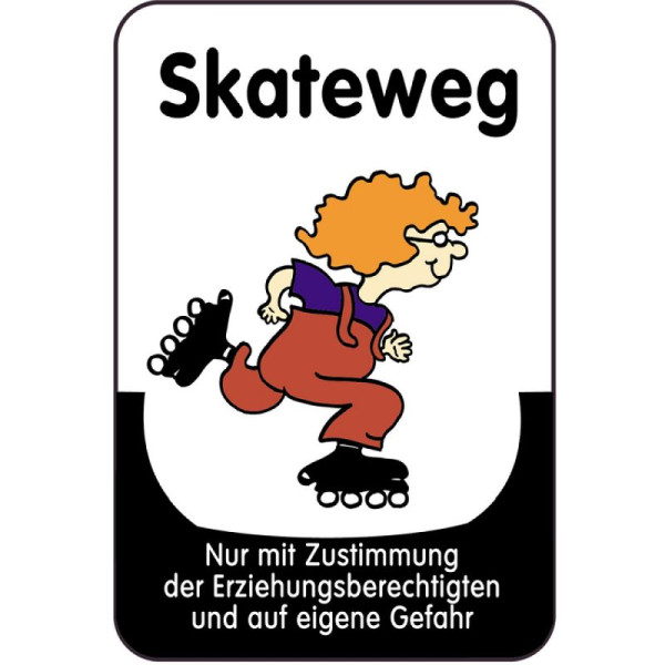 Stein HGS Spielplatzschild, Skateweg - Nur mit Zustimmung der Erziehungsberechtigten und, 400 x 600 mm, 14838