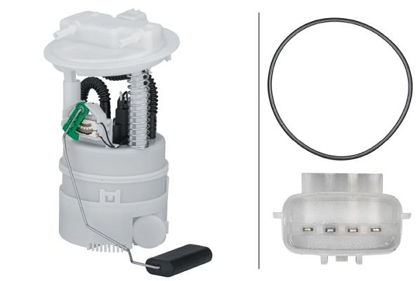 HELLA Kraftstoff-Fördereinheit, 12V, elektrisch, 4-polig, mit Dichtung, 8TF 358 303-051