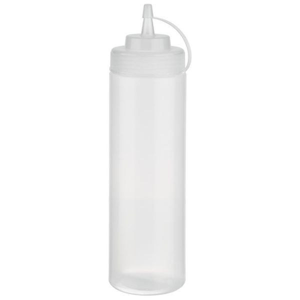 APS Quetschflaschen, VE: 6 Stück, Ø 7 cm, Höhe: 26,5 cm, 760 ml, Polyethylen, transparent, Schraubdeckel, Verschlusskappe, Einfüllöffnung: Ø 5,5 cm, 93256