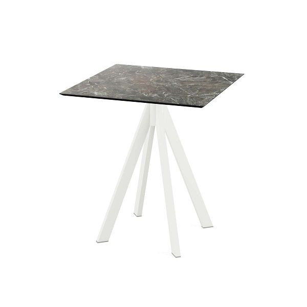 Feros Infinity Terrassentisch Weiß gestell + Galaxy Marble HPL 70x70 cm, 120021577