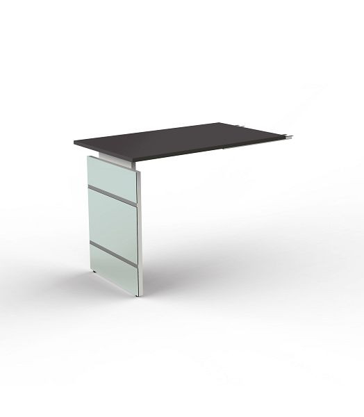 Kerkmann Ansatztisch/ Anbauschreibtisch, mit Wangengestell, Lugano, B 1000 x T 800 x H 680-760 mm, Anthrazit, 11430713